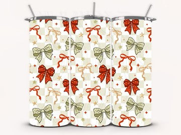 Christmas Bow Tumbler 5-7 day tat