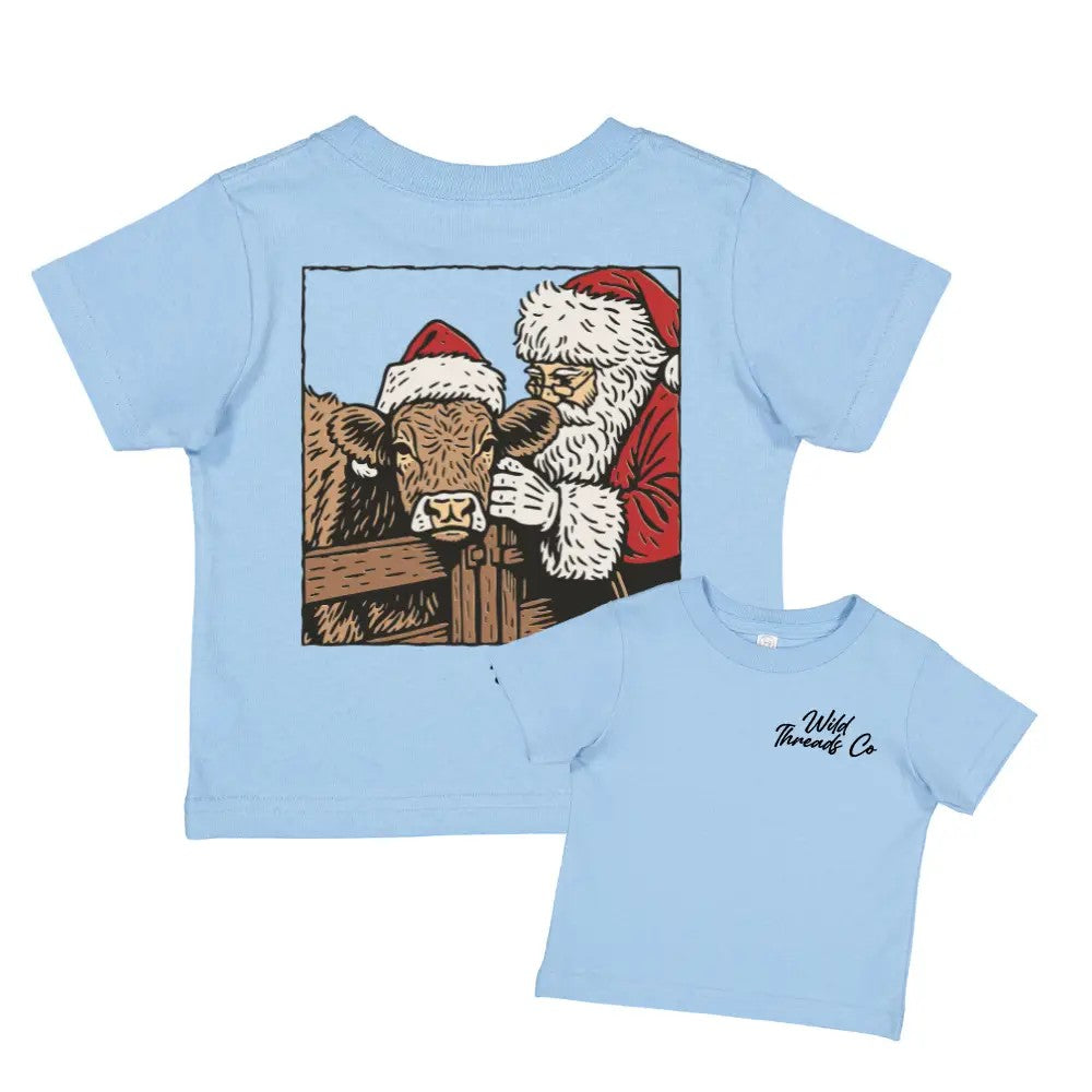 Boy's Christmas Cow Shirt 5-7  week tat