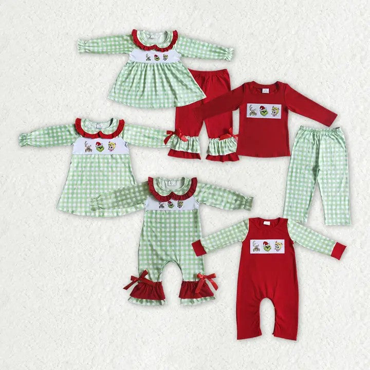 Grinch Children Smock Outfits 2-3 week tat PLEASE PUT IN CUSTOM GIRL SET OR DRESS