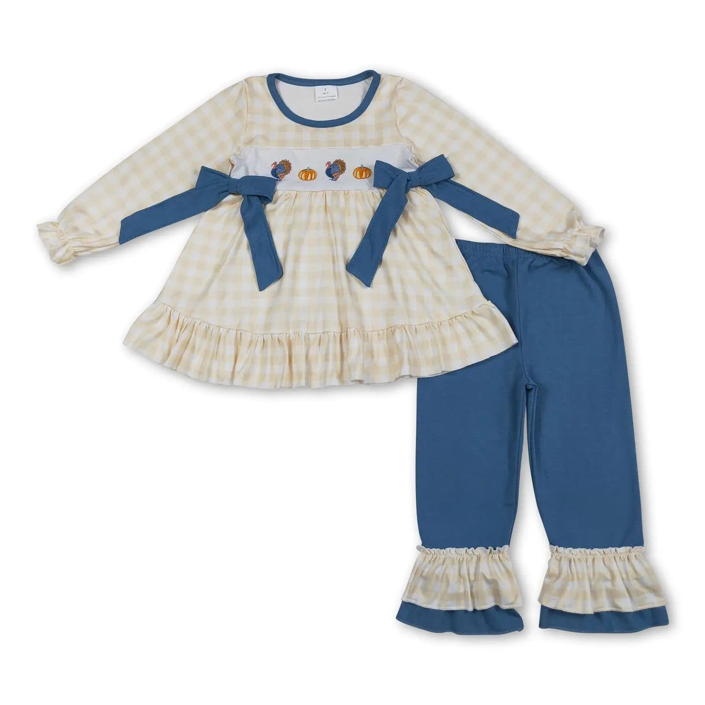 Girl Plaid Thanksgiving Set 2-3 week tat