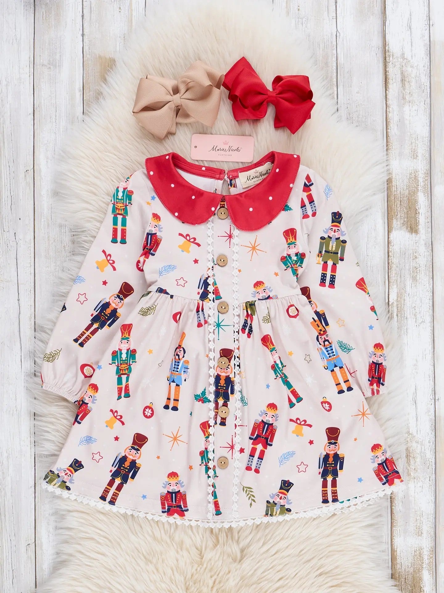 Girl's Red Dot Nutcracker Dress 1-2 week tat