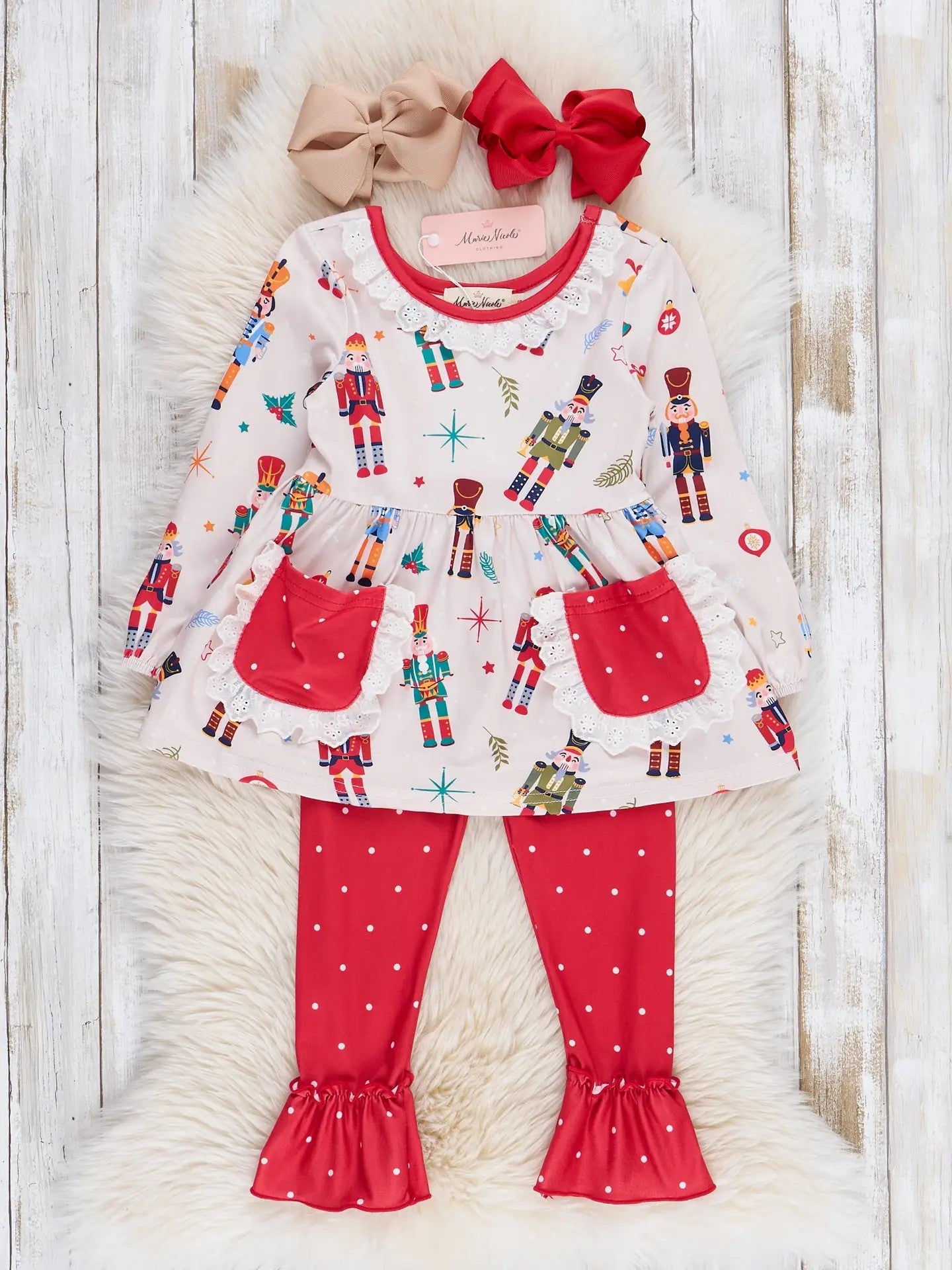 Girl's Red Dot Nutcracker Outfit  1-2 week tat