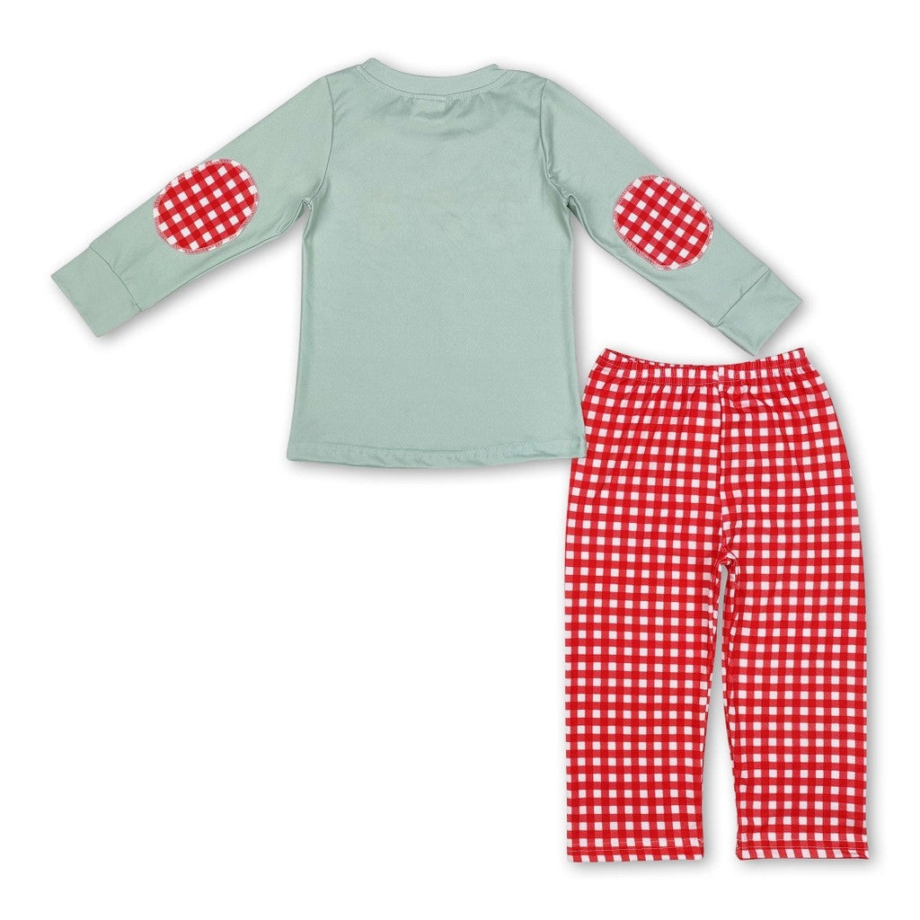 Boy's Santa Smocked Outfit 2-3 week tat