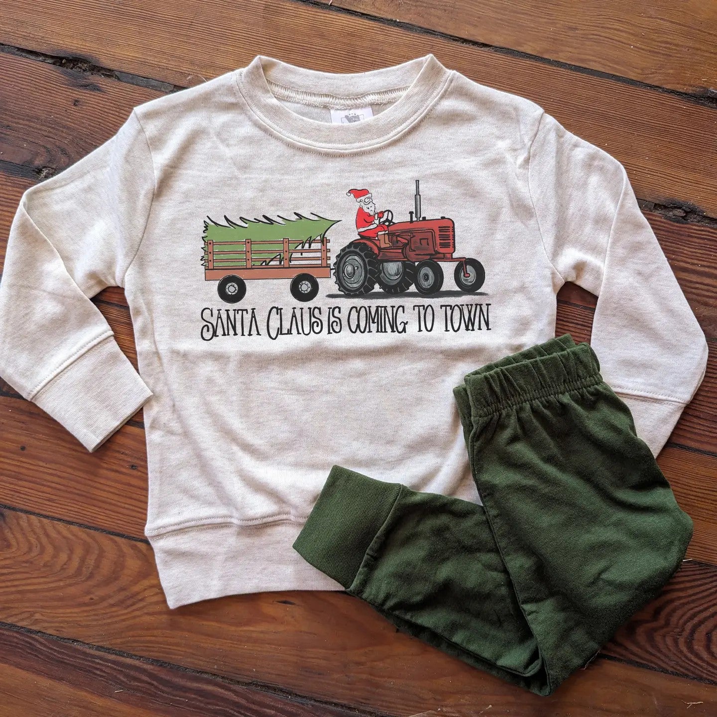 Boy's Santa is Coming to Town Shirt 3-5 week tat
