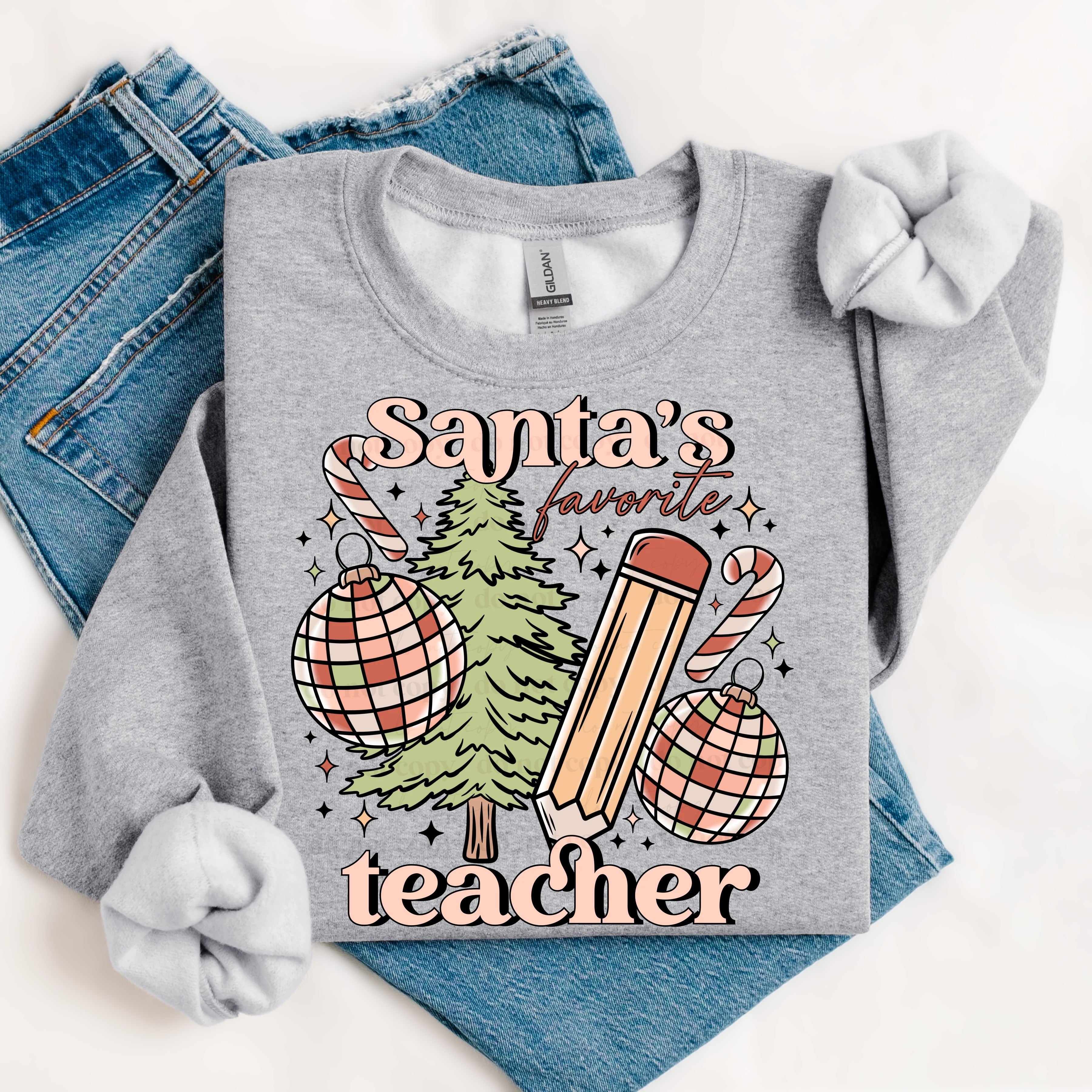 Women's Santa Teacher Shirt 5-7 day tat
