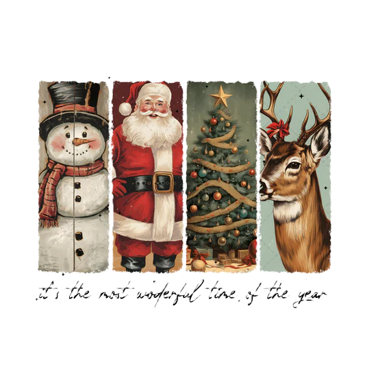 Unisex Vintage Christmas Collage Shirt 5-7 day tat
