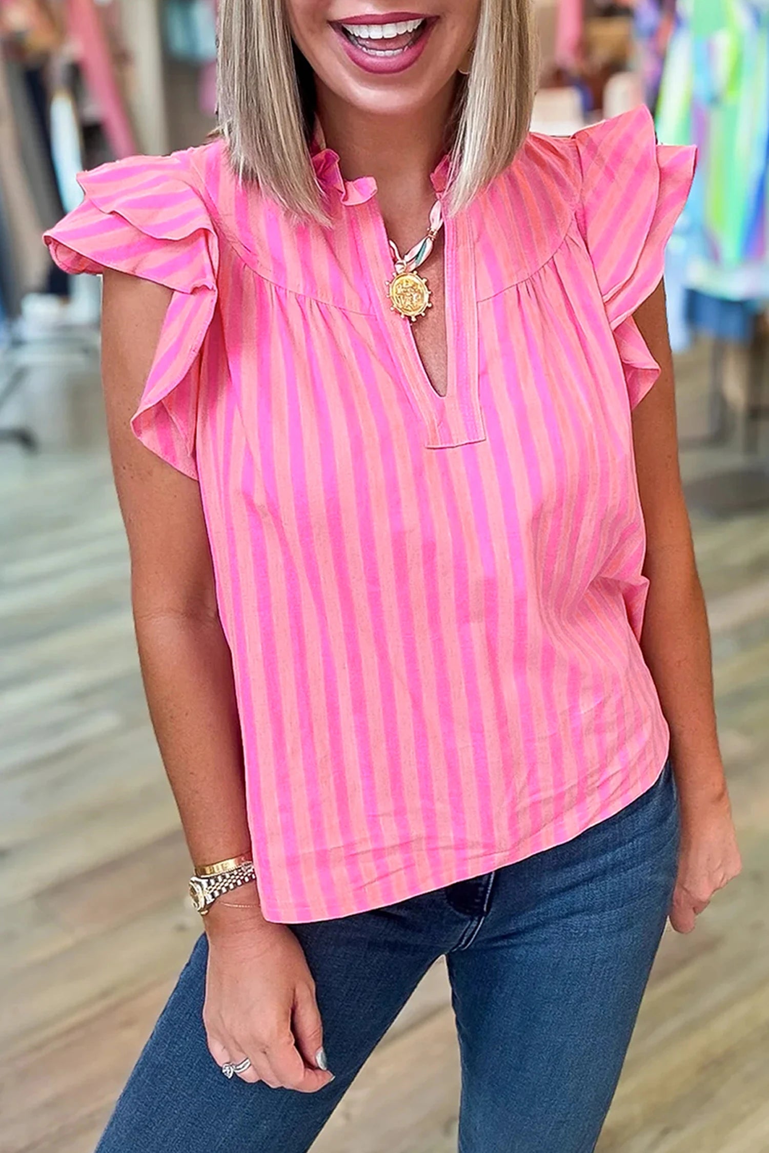 Women's Striped Blouse 3-4 week tat