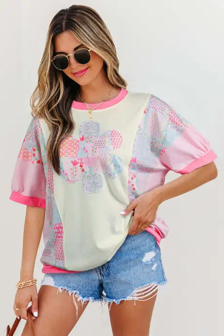 Women's Floral Patchwork Blouse 2-3 week tat