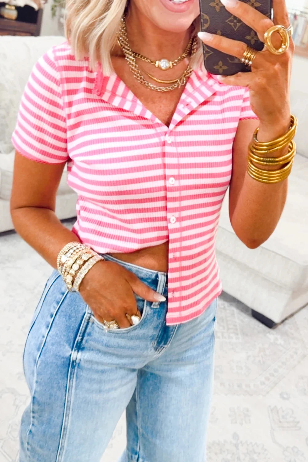 Women's Trending Button Down Blouse 3-4 week tat
