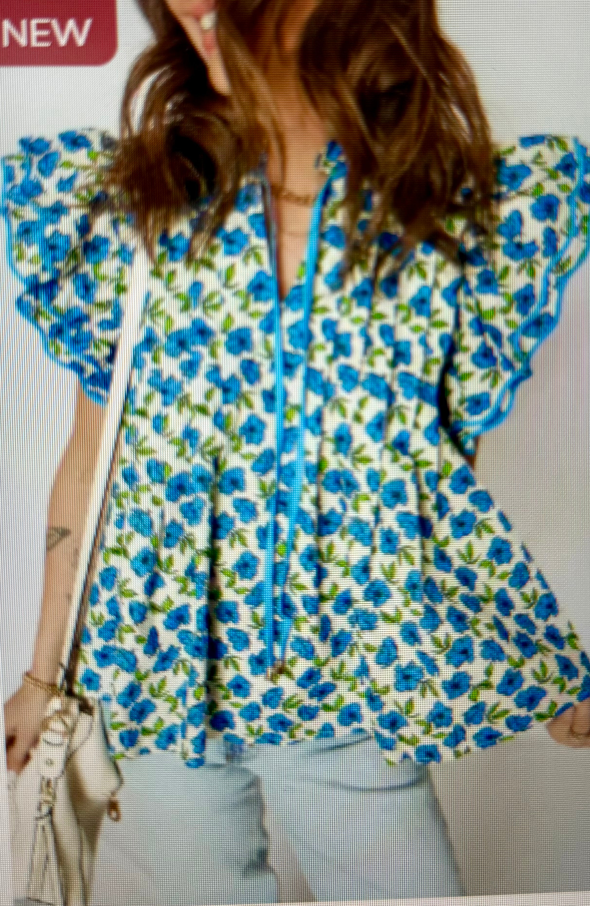 Women's Blue Floral Shirt 3-4 week tat
