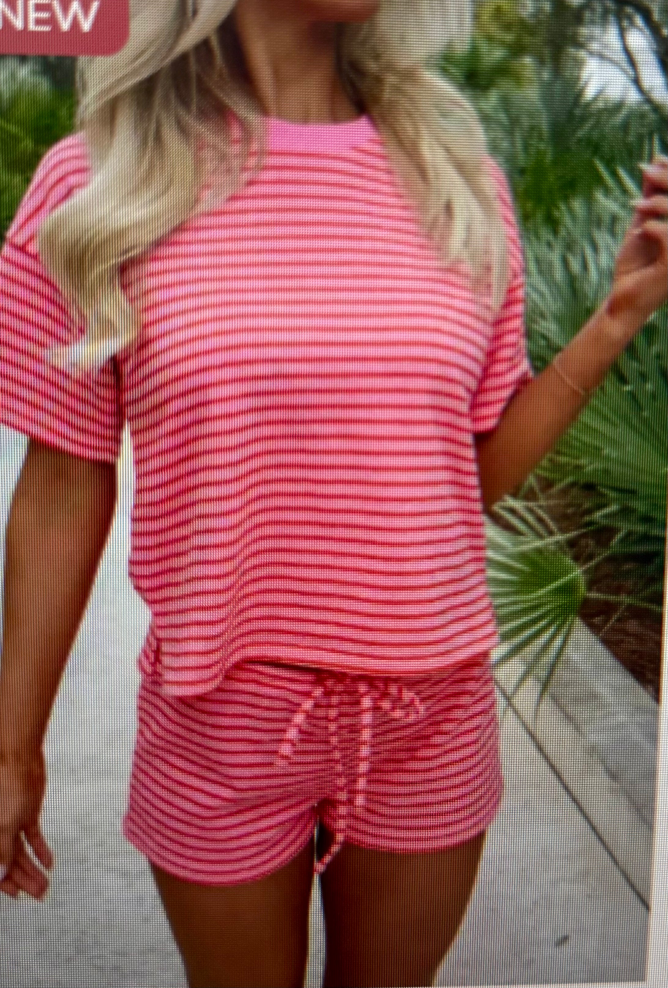 Women's Striped Short Set 3-4 week tat
