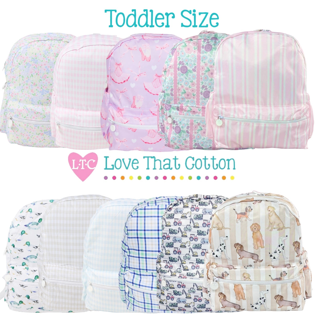 Toddler Sizing Backpacks 1-2 week tat