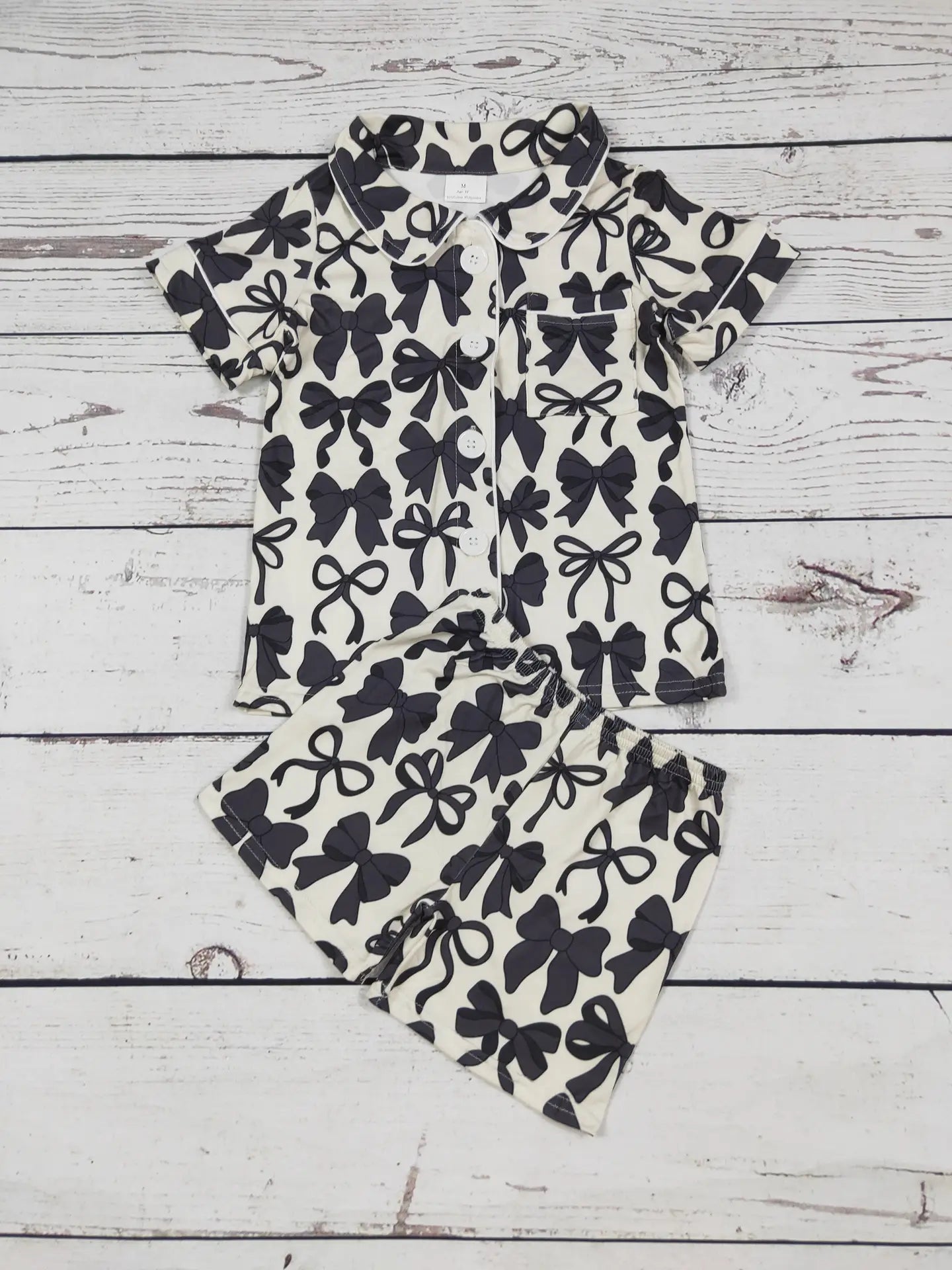 Black Bow Pajama Set 1-2 week tat
