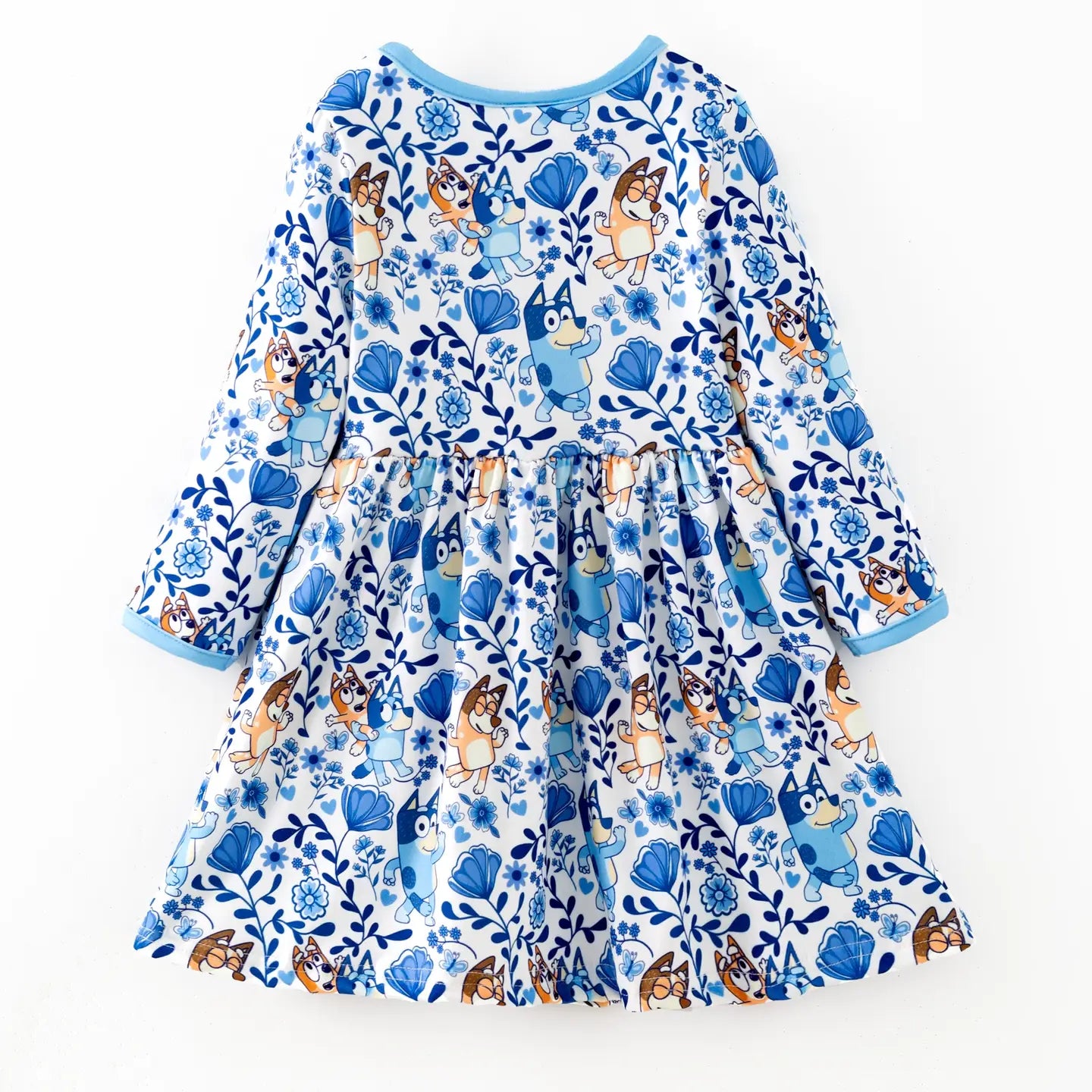 Girl's Blue Dog Dress 2-3 week tat