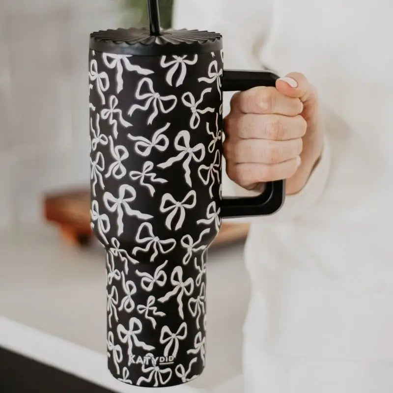 Black and White Bow Tumbler