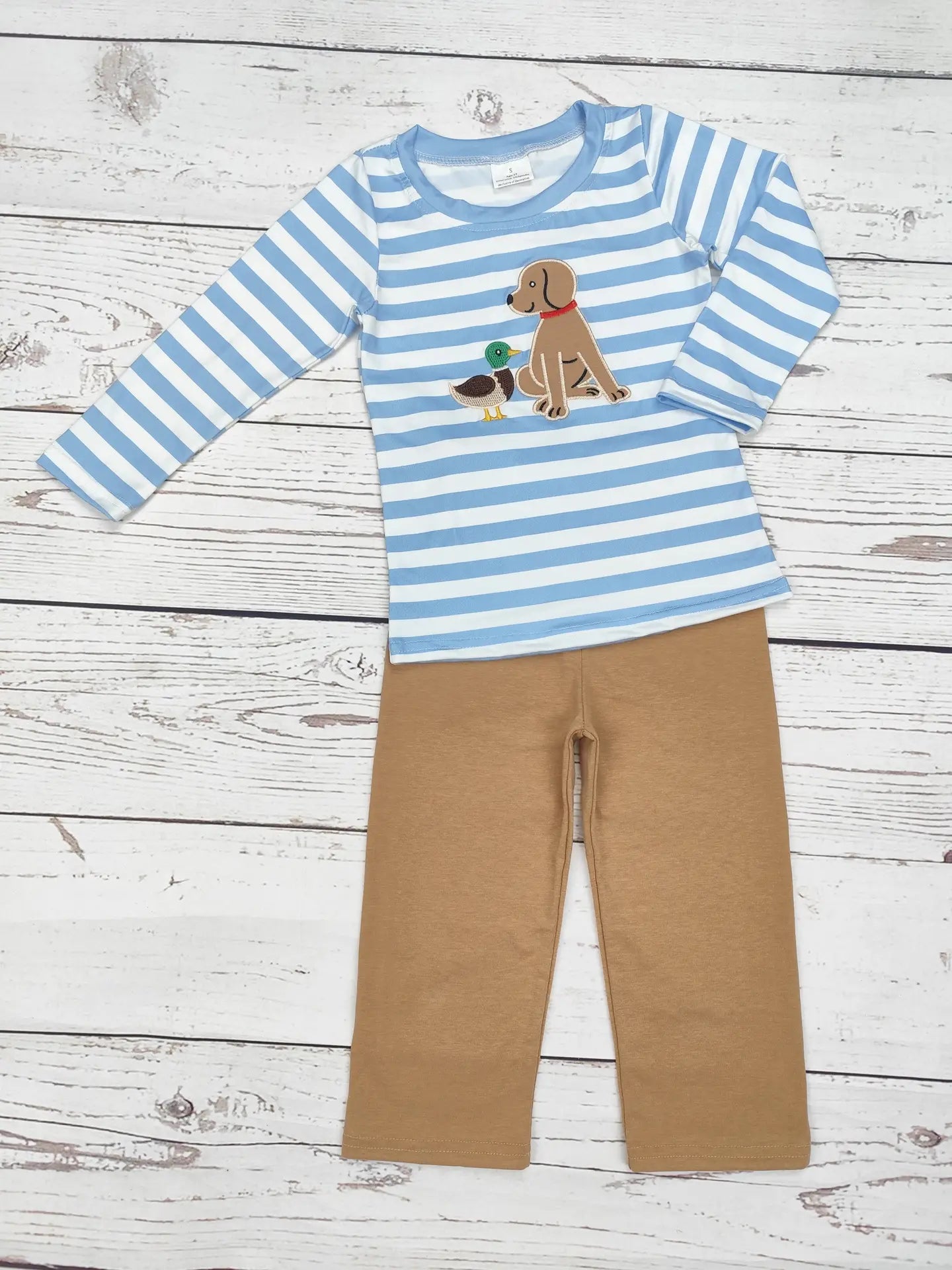 Boy's Duck and Dog Outfit 1-2 week tat