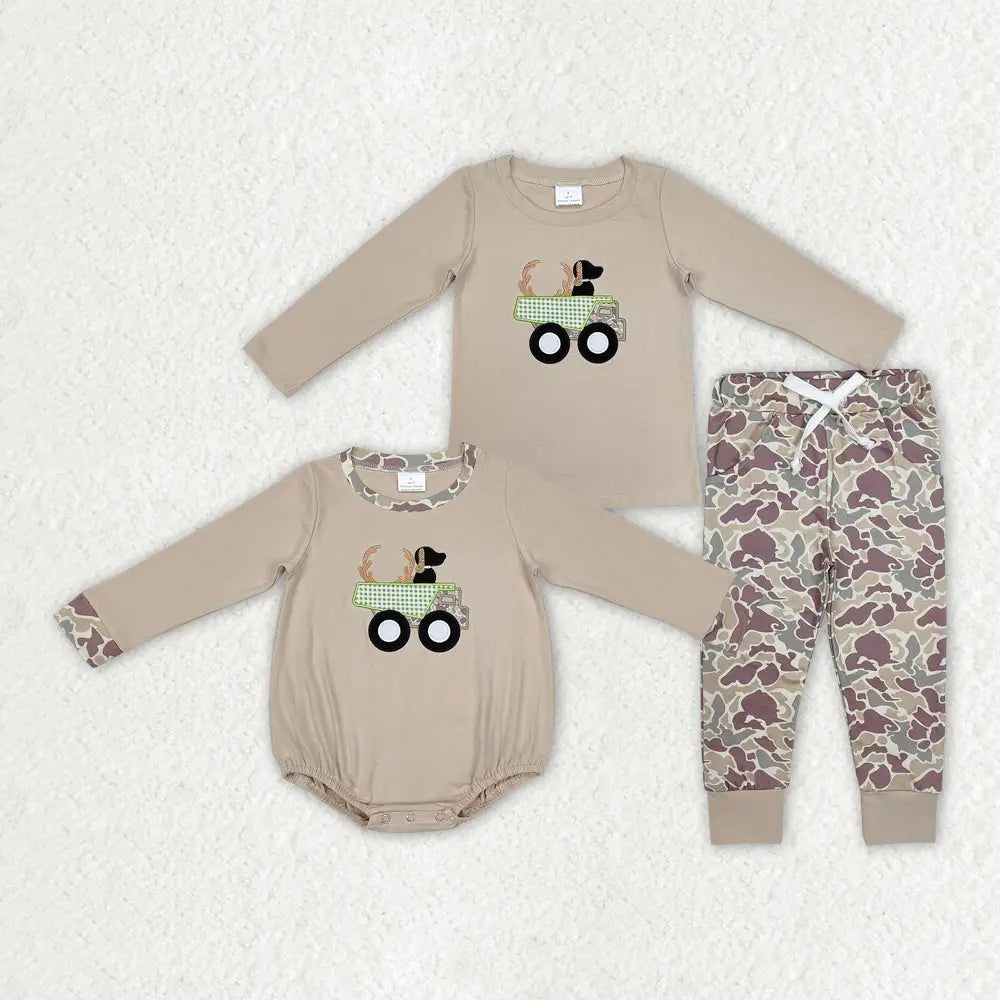 Boy's Truck and Dog Outfit 1-2 week tat