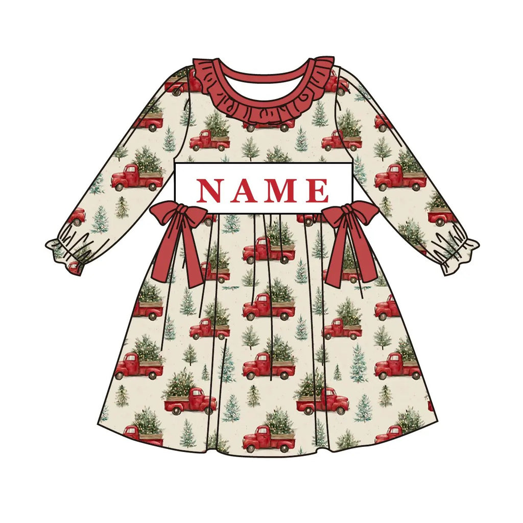 Children's Christmas Tree Smock 4-5 week tat PLEASE ADD IN CUSTOM ROMPER OR BABY SET and leave name